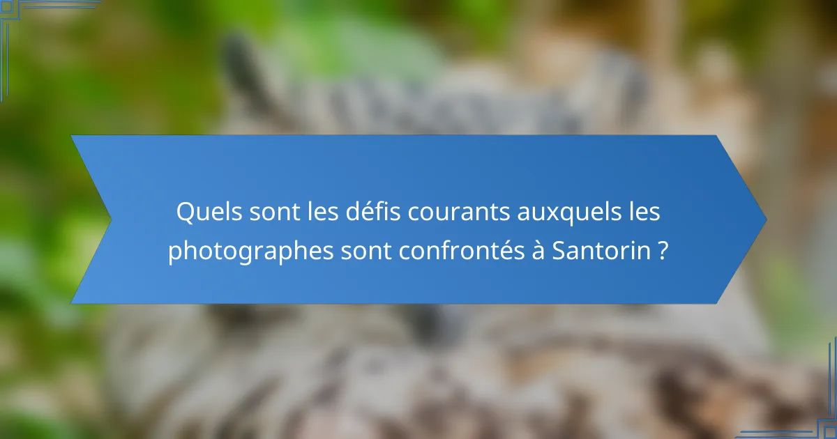 Quels sont les défis courants auxquels les photographes sont confrontés à Santorin ?